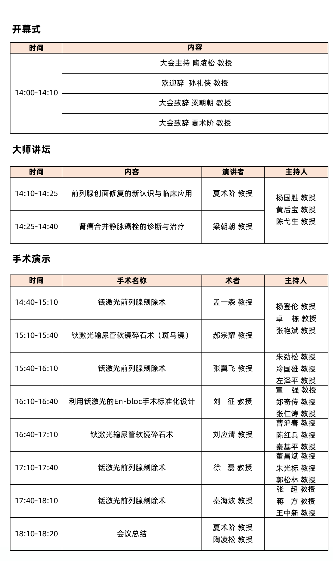 前列腺增生铥激光治疗研讨会会议日程,瑞柯恩